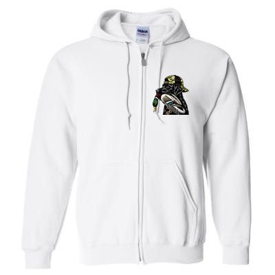 Labrador Hunting Dog With Duck Hello Hunting Season Full Zip Hoodie