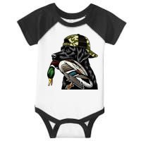 Labrador Hunting Dog With Duck Hello Hunting Season Infant Baby Jersey Bodysuit