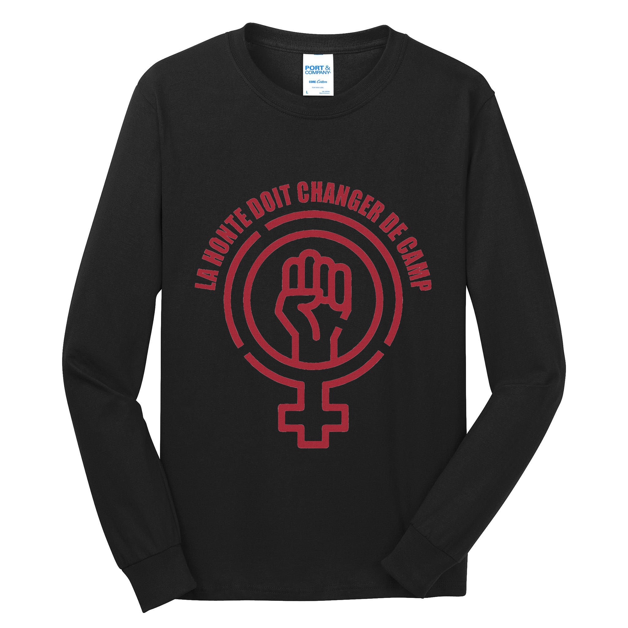 La Honte Doit Changer De Camp Feminist Gisele Pelicot Quote Tall Long Sleeve T-Shirt