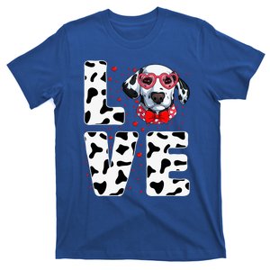 Love Hearts Dalmatian Dog Puppy Lover Valentines Day Cute Gift T-Shirt