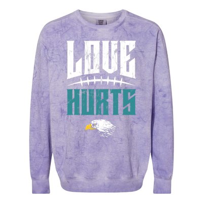 Love Hurts Distressed Colorblast Crewneck Sweatshirt