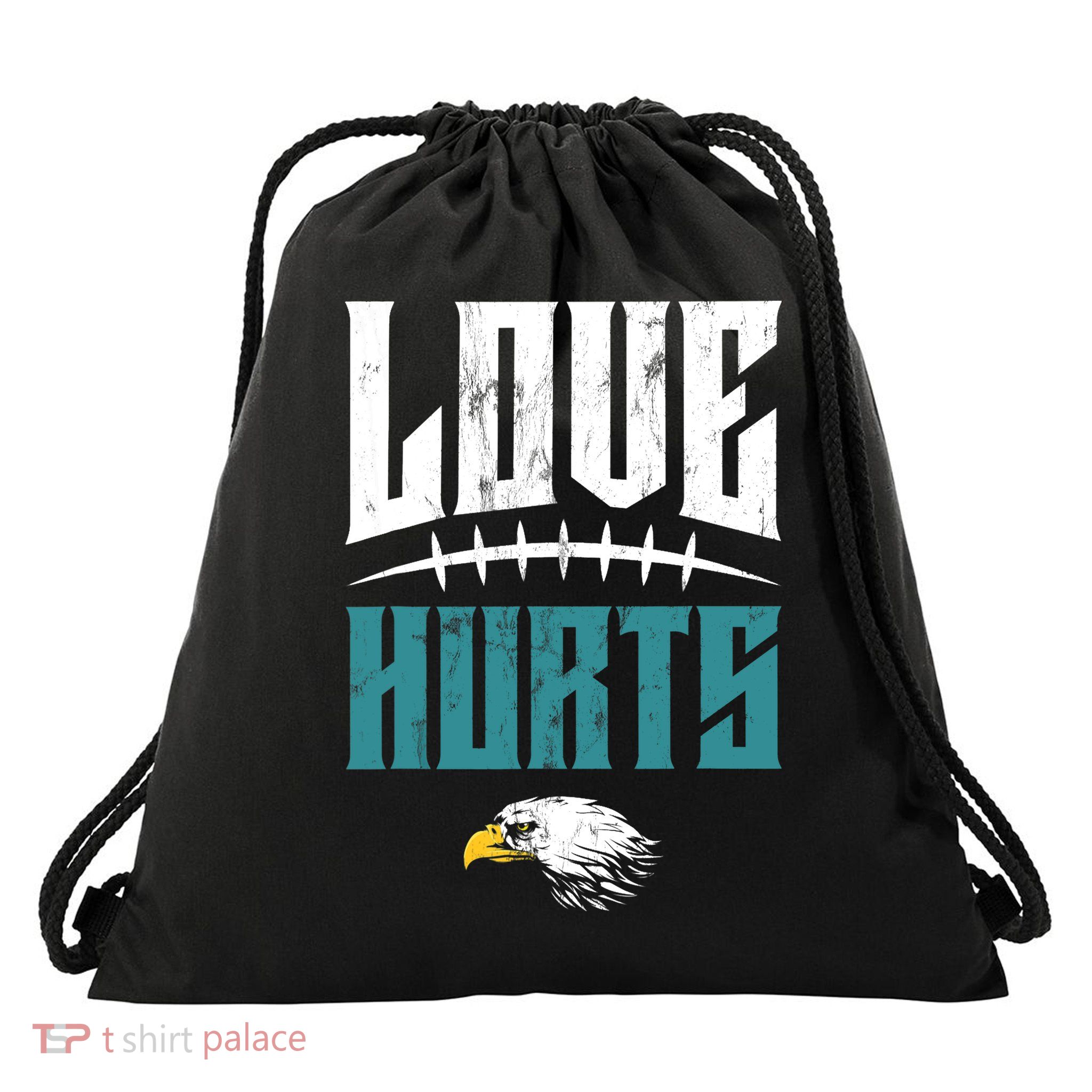 Love Hurts Distressed Drawstring Bag