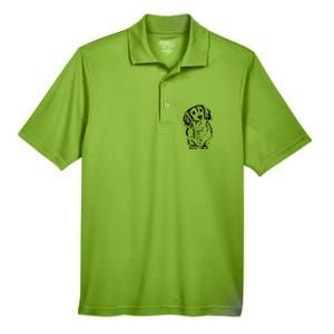 Long Haired Dachshund Wiener Gift Cute Head Tilt Dog Mom Dad Gift Men's Origin Performance Piqué Polo