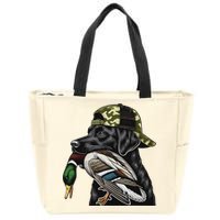 Labrador Hunting Dog With Duck Hello Hunting Season Zip Tote Bag