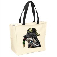 Labrador Hunting Dog With Duck Hello Hunting Season Zip Tote Bag
