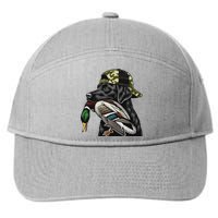 Labrador Hunting Dog With Duck Hello Hunting Season 7-Panel Snapback Hat