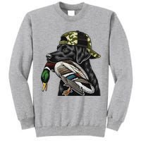 Labrador Hunting Dog With Duck Hello Hunting Season Tall Sweatshirt
