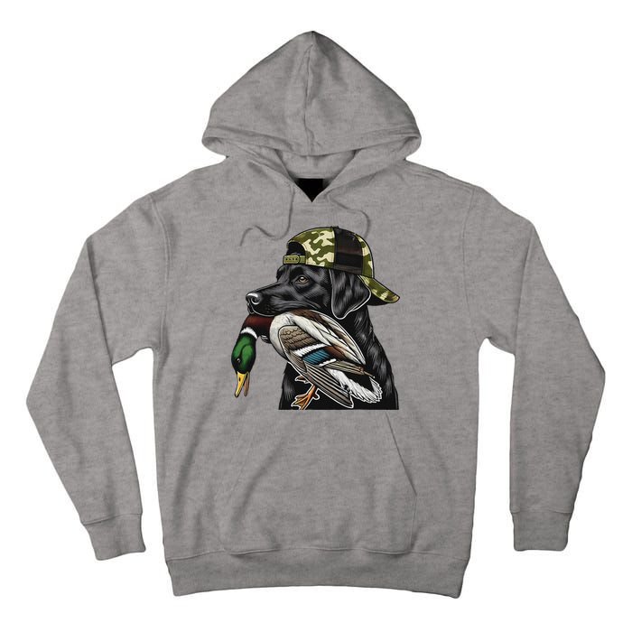 Labrador Hunting Dog With Duck Hello Hunting Season Tall Hoodie