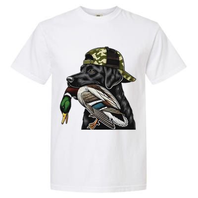 Labrador Hunting Dog With Duck Hello Hunting Season Garment-Dyed Heavyweight T-Shirt