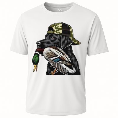 Labrador Hunting Dog With Duck Hello Hunting Season Performance Shirt