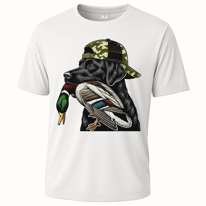 Labrador Hunting Dog With Duck Hello Hunting Season Performance Shirt