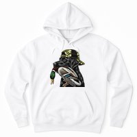 Labrador Hunting Dog With Duck Hello Hunting Season Hoodie