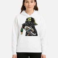 Labrador Hunting Dog With Duck Hello Hunting Season Hoodie