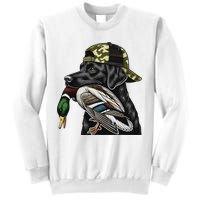 Labrador Hunting Dog With Duck Hello Hunting Season Sweatshirt