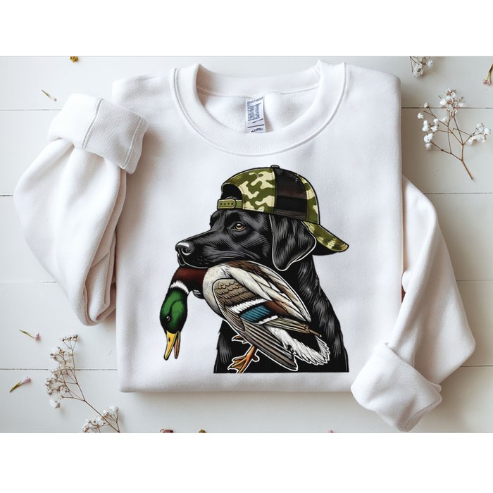 Labrador Hunting Dog With Duck Hello Hunting Season Sweatshirt