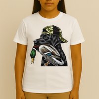 Labrador Hunting Dog With Duck Hello Hunting Season T-Shirt