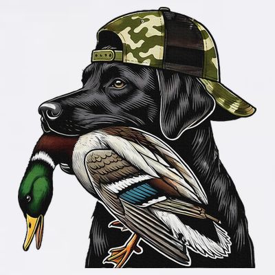 Labrador Hunting Dog With Duck Hello Hunting Season T-Shirt