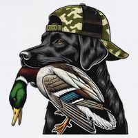 Labrador Hunting Dog With Duck Hello Hunting Season T-Shirt