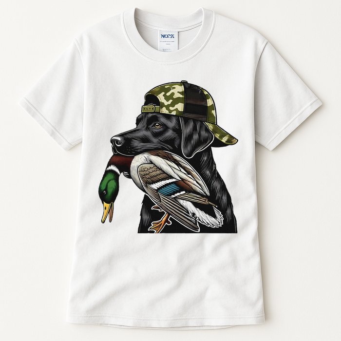 Labrador Hunting Dog With Duck Hello Hunting Season Tall T-Shirt