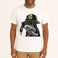 Labrador Hunting Dog With Duck Hello Hunting Season Tall T-Shirt