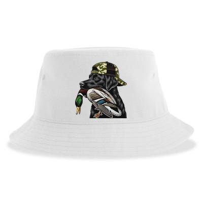 Labrador Hunting Dog With Duck Hello Hunting Season Sustainable Bucket Hat
