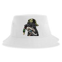 Labrador Hunting Dog With Duck Hello Hunting Season Sustainable Bucket Hat