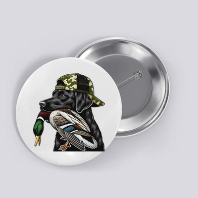 Labrador Hunting Dog With Duck Hello Hunting Season Button
