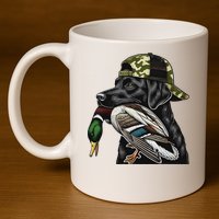 Labrador Hunting Dog With Duck Hello Hunting Season 11oz C Handle Ceramic Mug