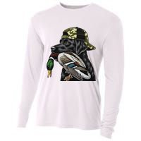 Labrador Hunting Dog With Duck Hello Hunting Season Cooling Performance Long Sleeve Crew