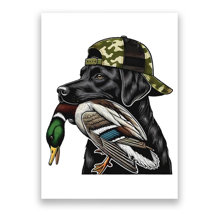 Labrador Hunting Dog With Duck Hello Hunting Season Poster