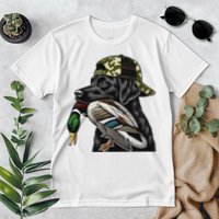 Labrador Hunting Dog With Duck Hello Hunting Season Premium T-Shirt