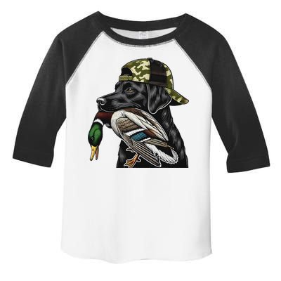 Labrador Hunting Dog With Duck Hello Hunting Season Toddler Fine Jersey T-Shirt