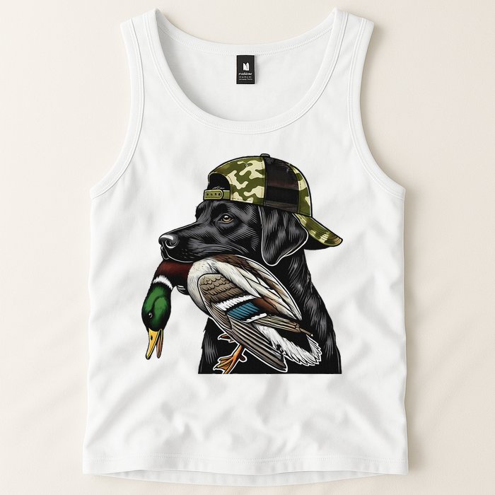 Labrador Hunting Dog With Duck Hello Hunting Season Tank Top