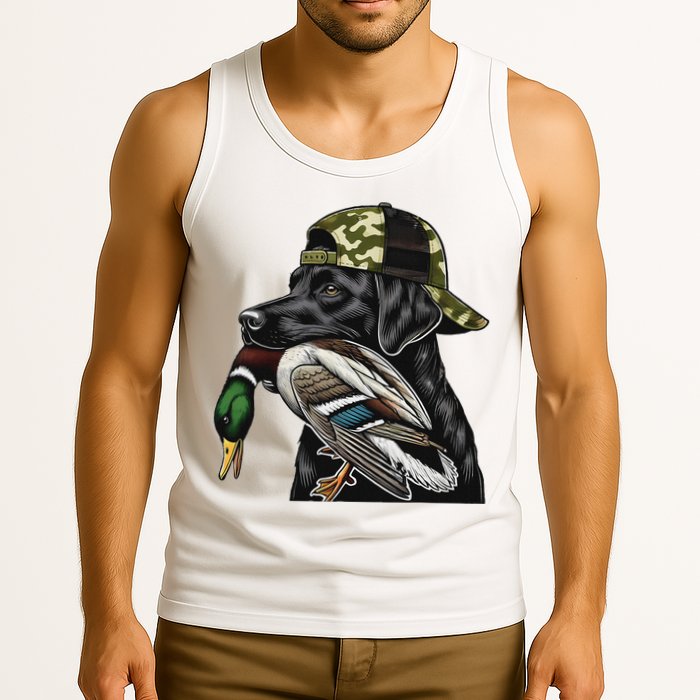 Labrador Hunting Dog With Duck Hello Hunting Season Tank Top