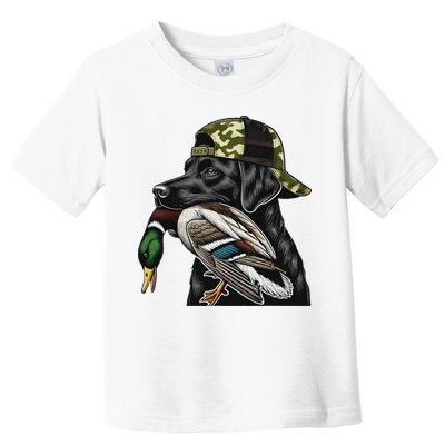Labrador Hunting Dog With Duck Hello Hunting Season Toddler T-Shirt