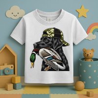 Labrador Hunting Dog With Duck Hello Hunting Season Toddler T-Shirt