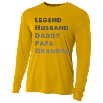 Legend Husband Daddy Pappa Grandpa Fathers Day Gift Cooling Performance Long Sleeve Crew