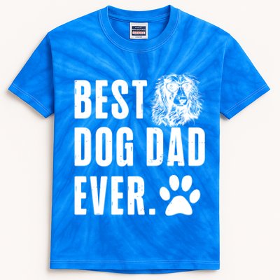 Long Haired Dachshund Daddy Dad Best Dog Dad Ever Gift Kids Tie-Dye T-Shirt