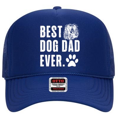 Long Haired Dachshund Daddy Dad Best Dog Dad Ever Gift High Crown Mesh Back Trucker Hat