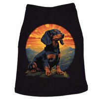 Long Haired Dachshund pet lover retro vintage Doggie Tank