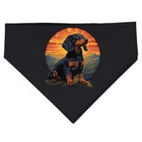 Long Haired Dachshund pet lover retro vintage USA-Made Doggie Bandana