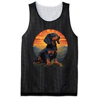 Long Haired Dachshund pet lover retro vintage Mesh Reversible Basketball Jersey Tank