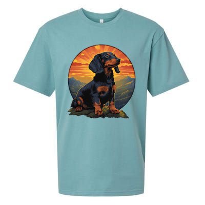 Long Haired Dachshund pet lover retro vintage Sueded Cloud Jersey T-Shirt