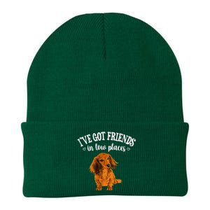 Long Haired Dachshund funny animal lovers Knit Cap Winter Beanie