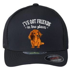 Long Haired Dachshund funny animal lovers Flexfit Unipanel Trucker Cap