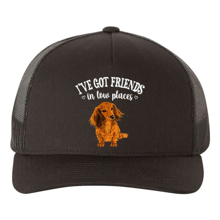 Long Haired Dachshund funny animal lovers Yupoong Adult 5-Panel Trucker Hat