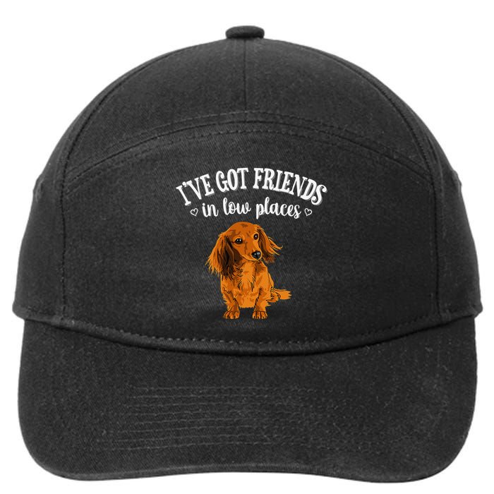 Long Haired Dachshund funny animal lovers 7-Panel Snapback Hat