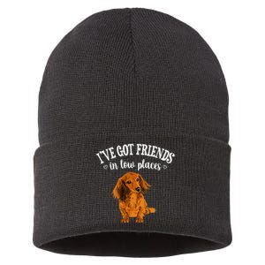 Long Haired Dachshund funny animal lovers Sustainable Knit Beanie