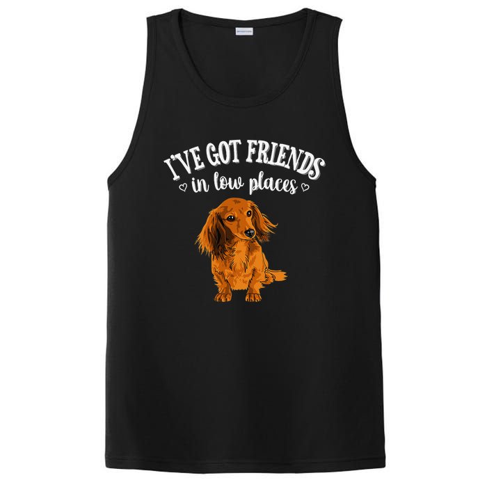 Long Haired Dachshund funny animal lovers PosiCharge Competitor Tank