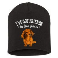 Long Haired Dachshund funny animal lovers Short Acrylic Beanie